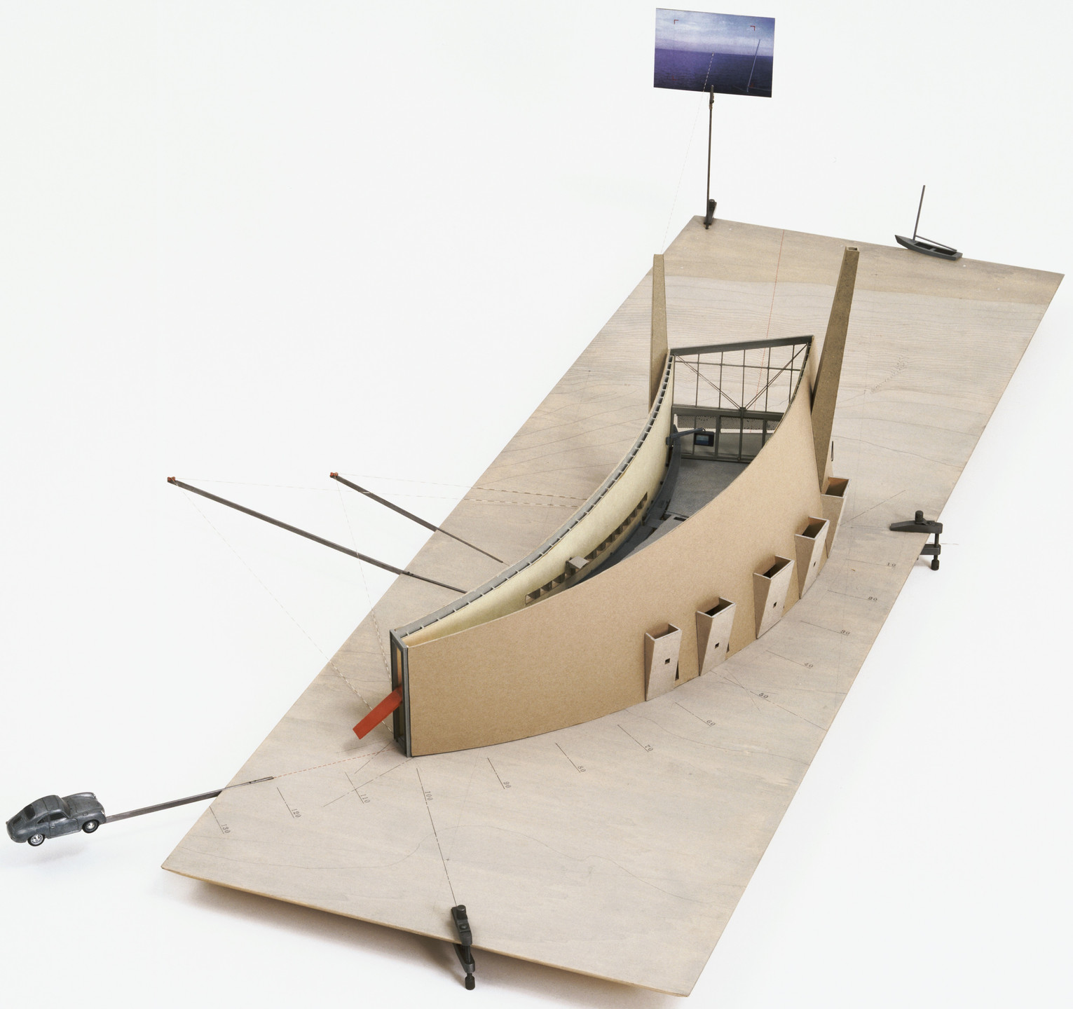 Elizabeth Diller, Ricardo Scofidio. Slow House Project, North Haven, New York, Scale model 1/4&#34;=1&#39;. 1988-90