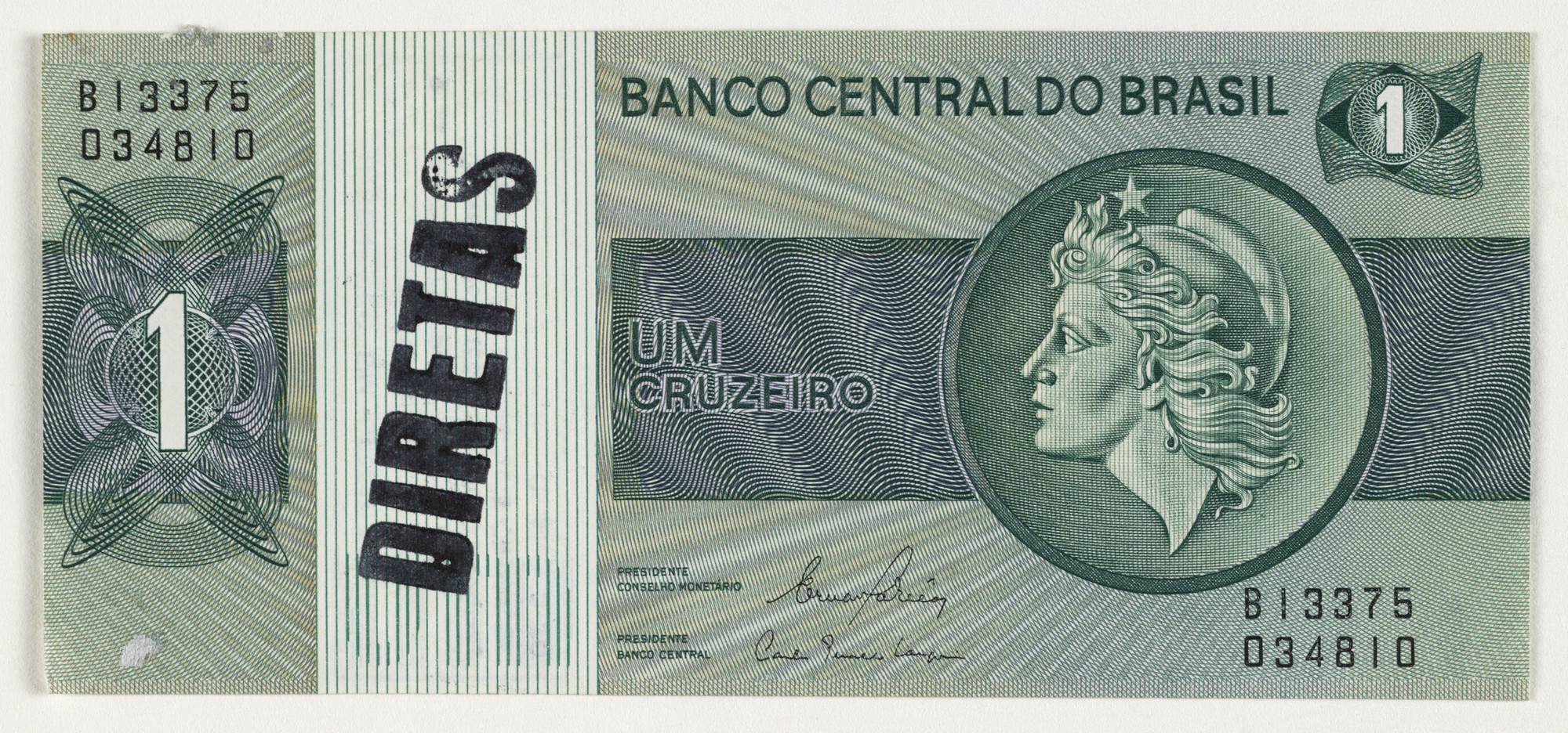 Cildo Meireles. Insertions into Ideological Circuits: Banknote Project (Inserções em circuitos ideológicos: Projeto Cédula). 1970