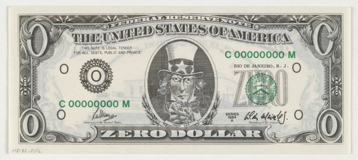 Cildo Meireles. Zero Dollar. 1978–84