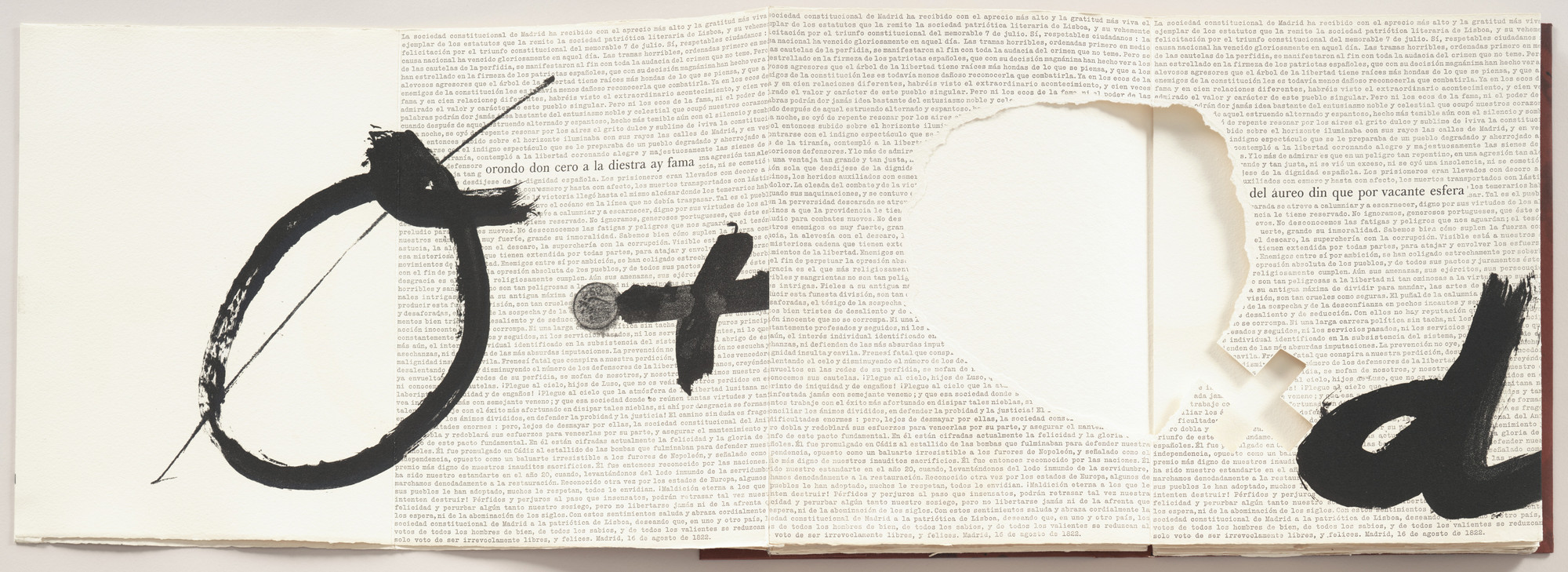 Antoni Tàpies. Double page in-text plate (folios 15 and 16) from Anular