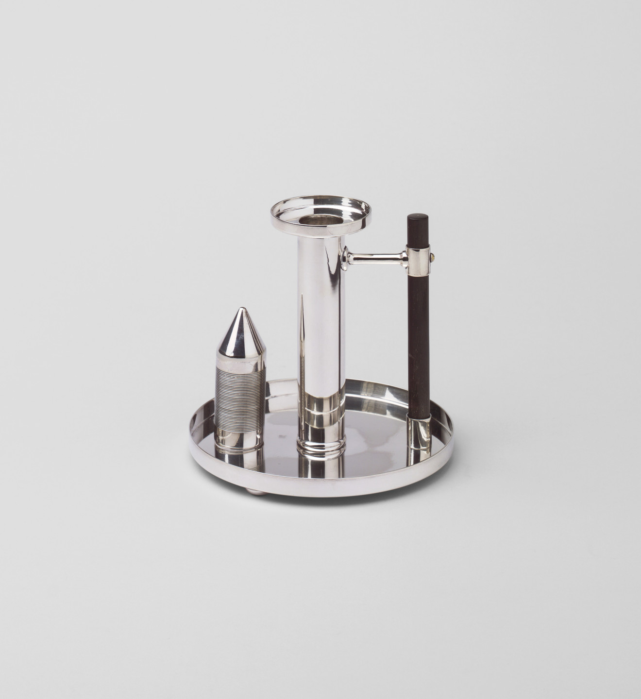 Christopher Dresser, Hukin &amp; Heath, Birmingham, England. Candleholder. c. 1880