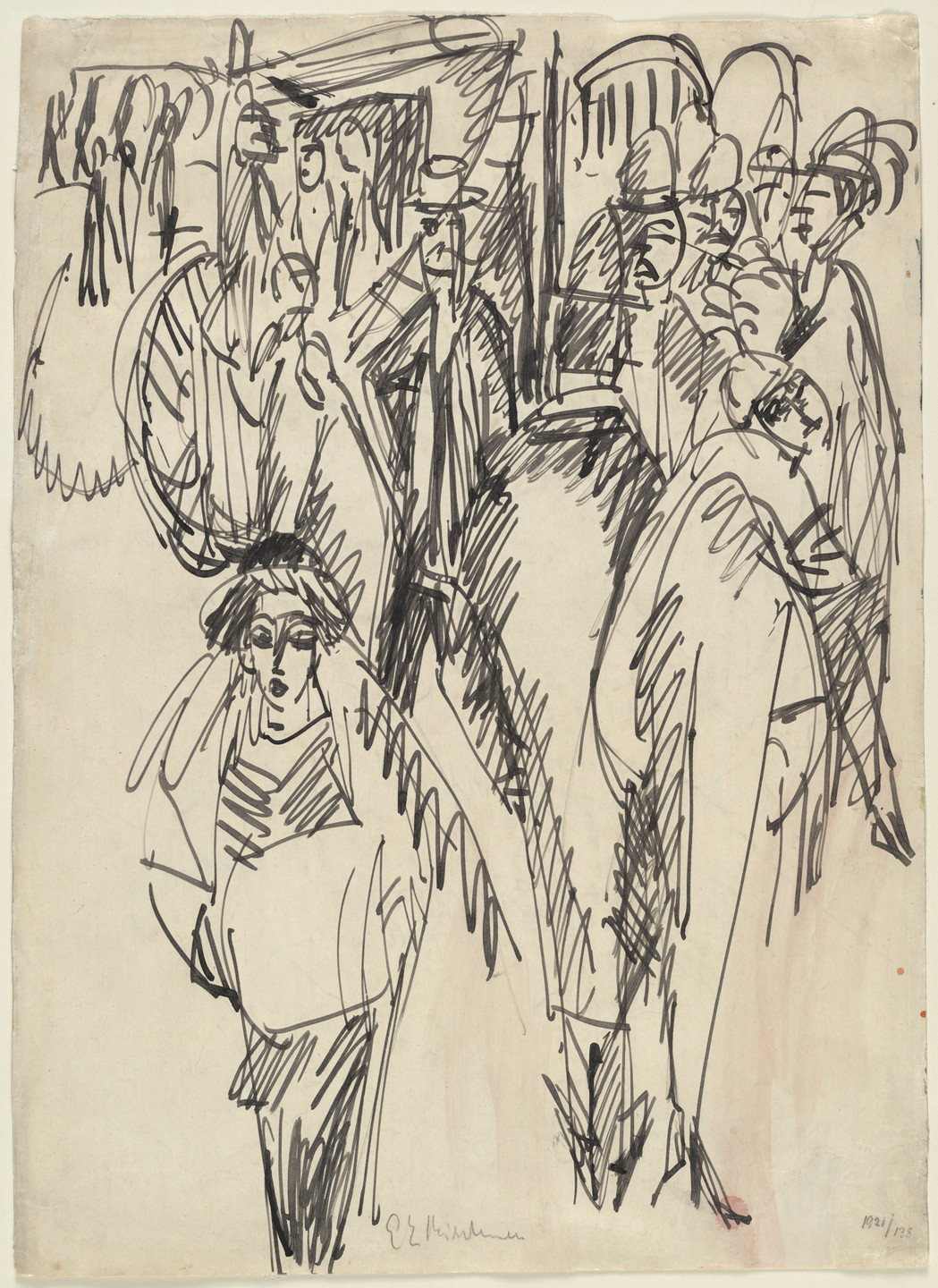 Ernst Ludwig Kirchner. Street Scene (Strassenszene). 1914