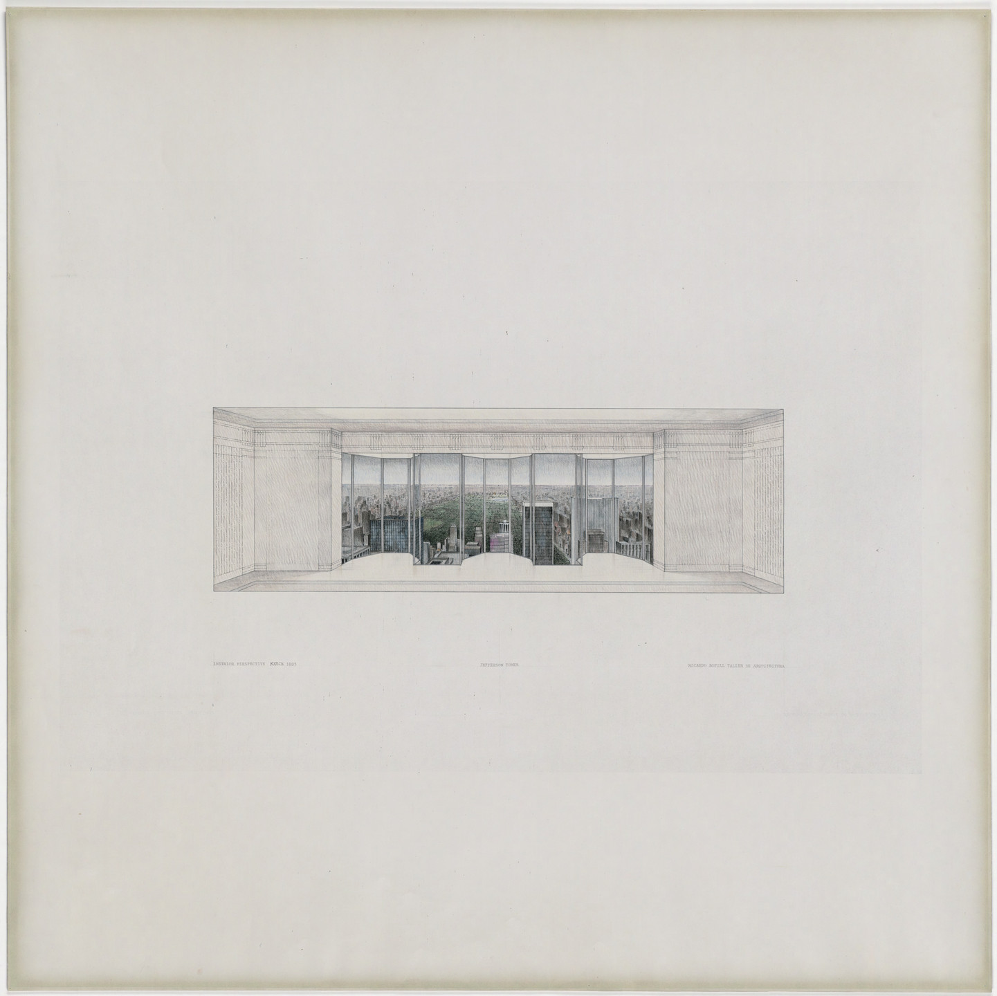 Ricardo Bofill. New York Tower, project, New York, New York, Interior perspective. 1985
