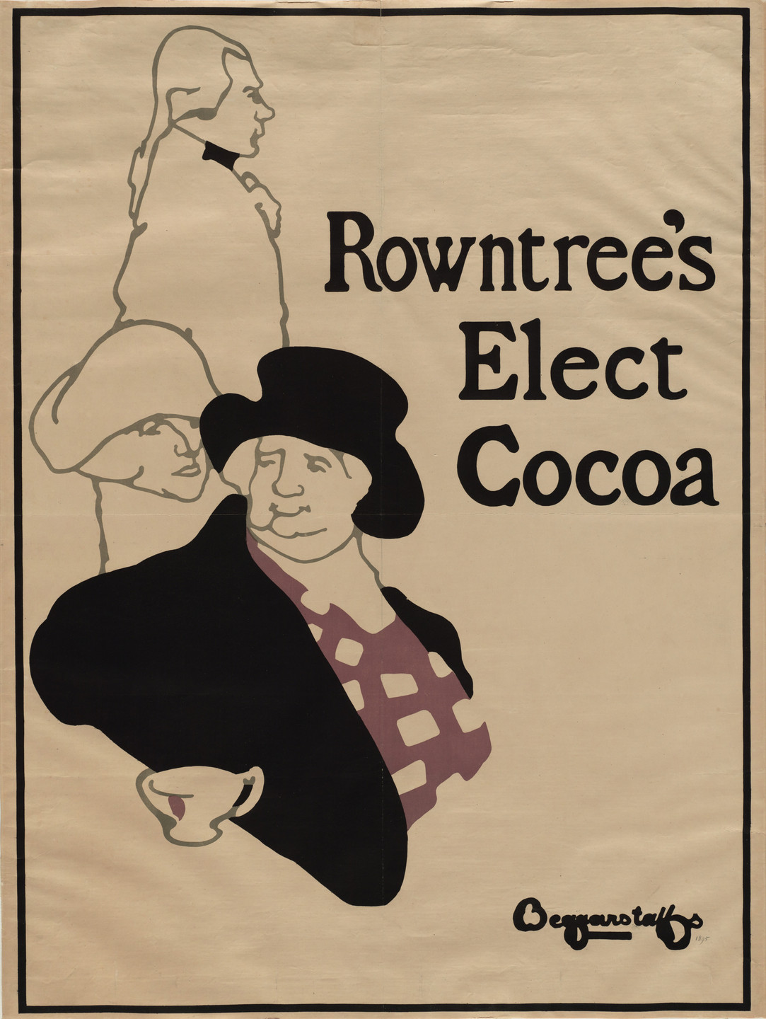 Beggarstaffs (James Pryde, Scottish 1866-1941 &amp; William Nicholson, British 1872-1949). Rowntree&#39;s Elect Cocoa. 1895