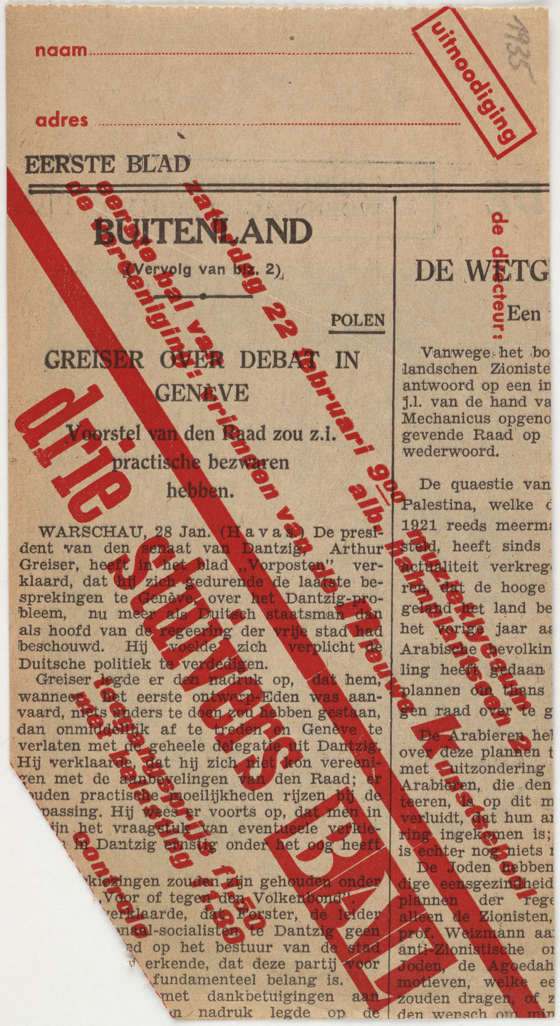 Hajo Rose. Drie Stuivers Bal, Eerste bal van de Vereeniging: Vrienden van de Nieuwe Kunstschool. 1935