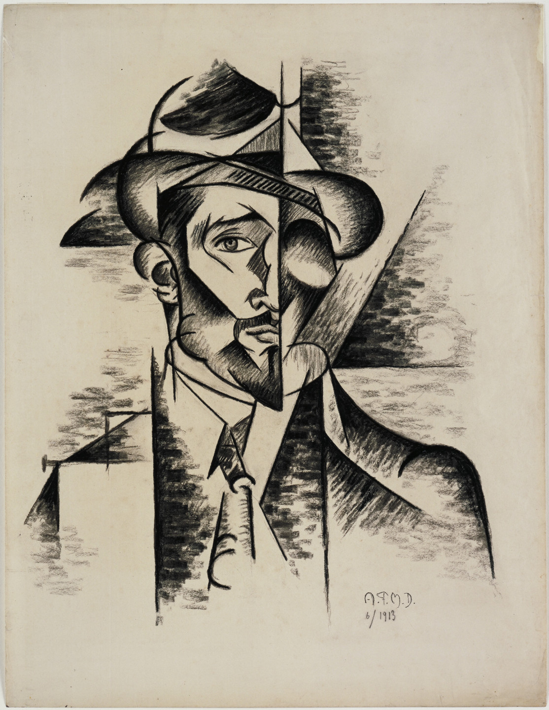 Aimé Félix Del Marle. Self Portrait (recto); Beggar (verso). 1913