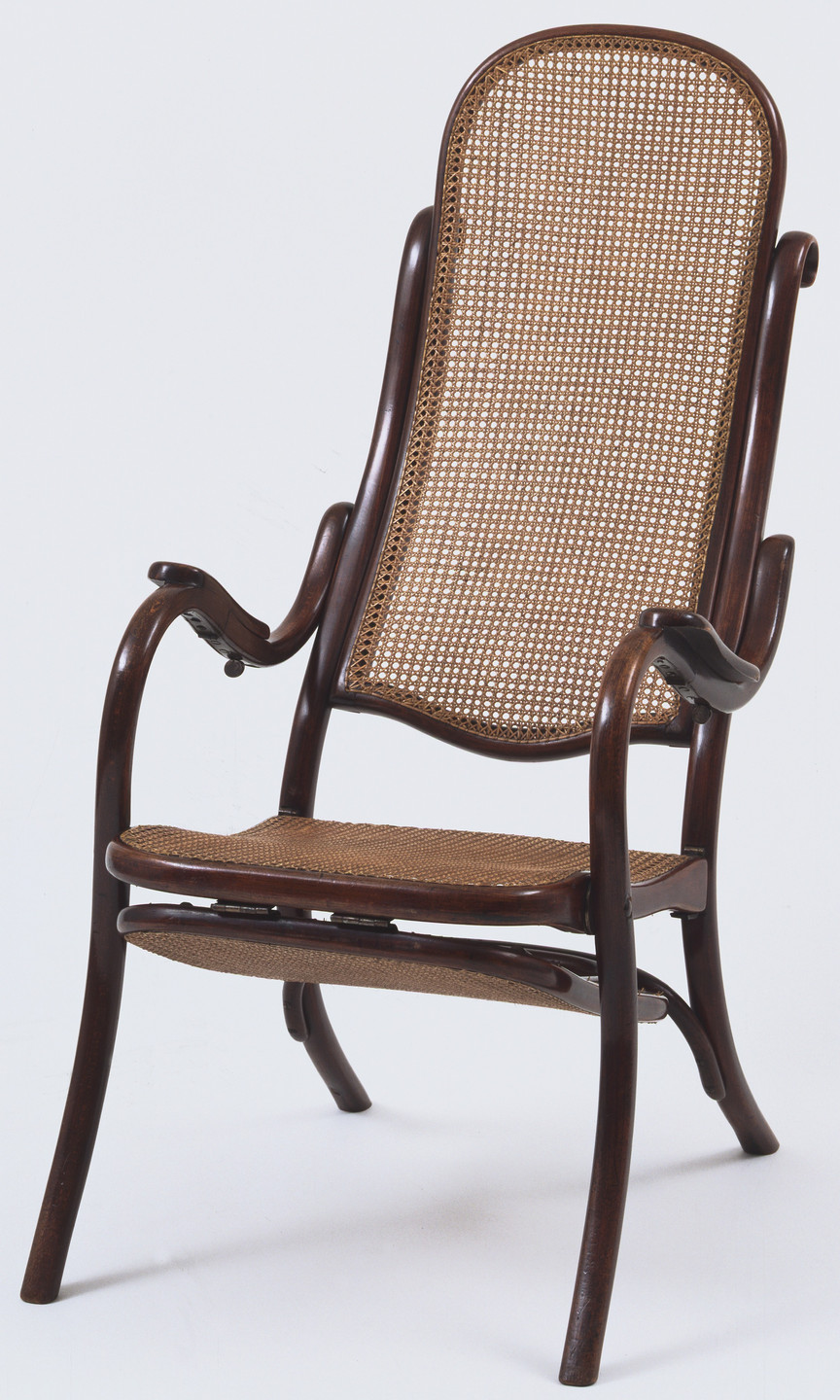 Michael Thonet. Folding Lounge Chair with Foot Rest. c. 1865