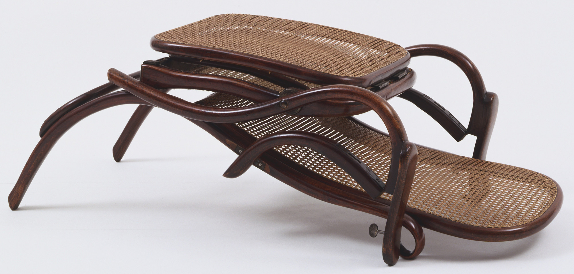 Michael Thonet. Folding Lounge Chair with Foot Rest. c. 1865