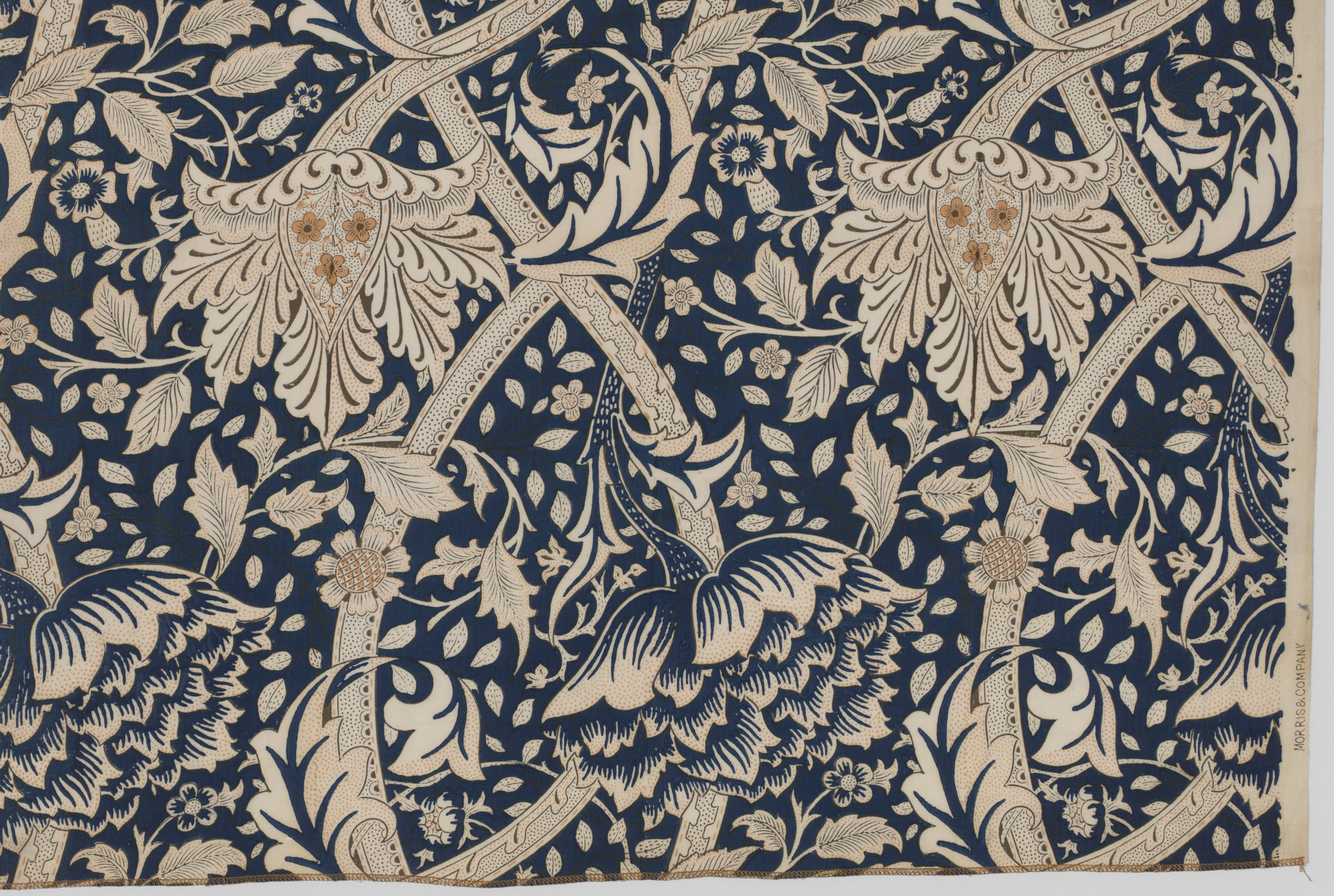 William Morris. Flower Pattern Printed Fabric (no. 23586