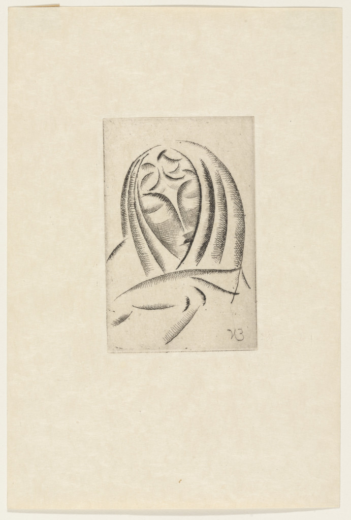 Female Head, Draped from The Drypoints of Elie Nadelman