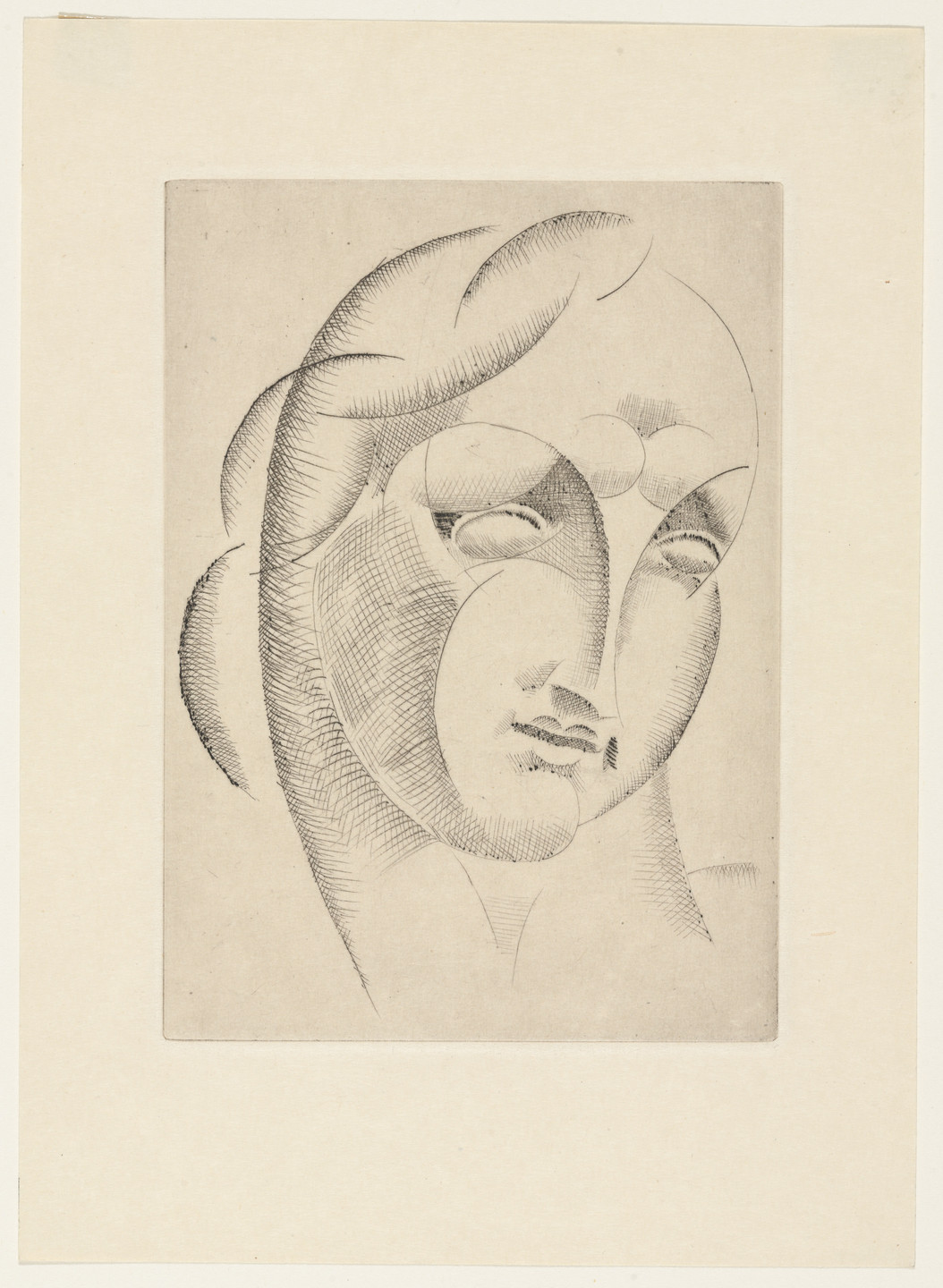 Elie Nadelman. Female Head from The Drypoints of Elie Nadelman. 1951, published 1952