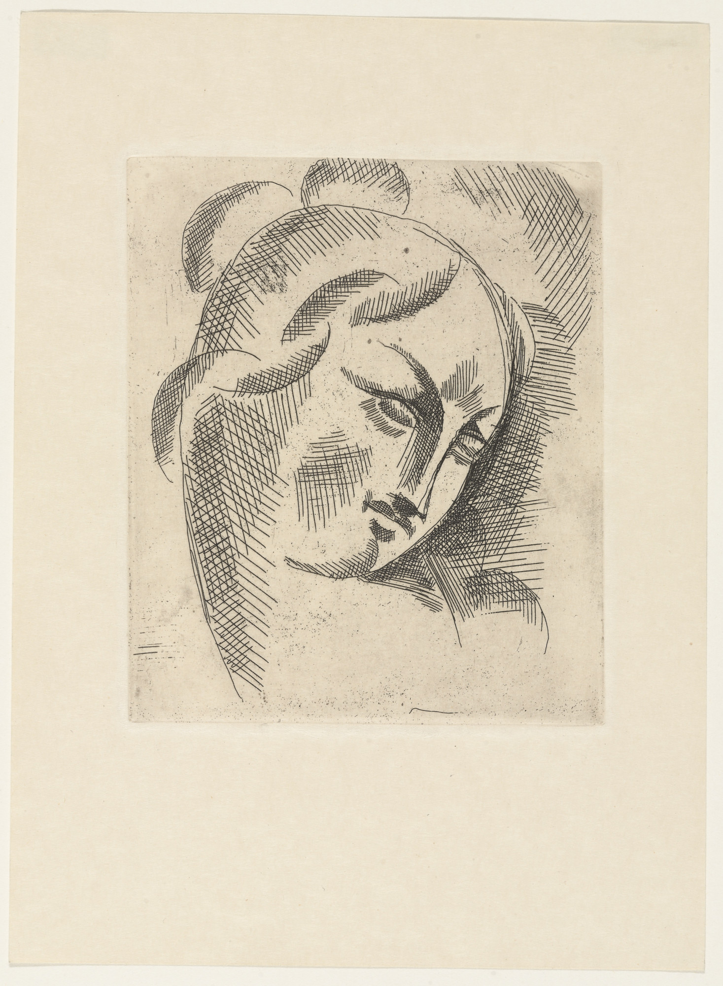 Elie Nadelman. Female Head from The Drypoints of Elie Nadelman