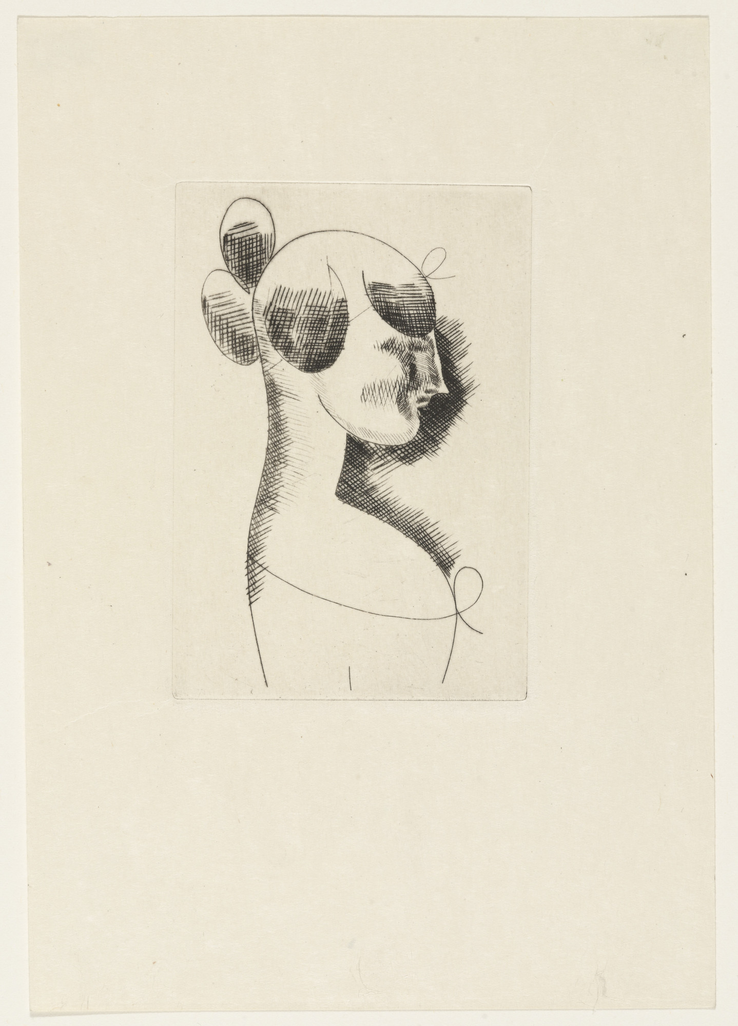 Elie Nadelman. Female Head from The Drypoints of Elie Nadelman