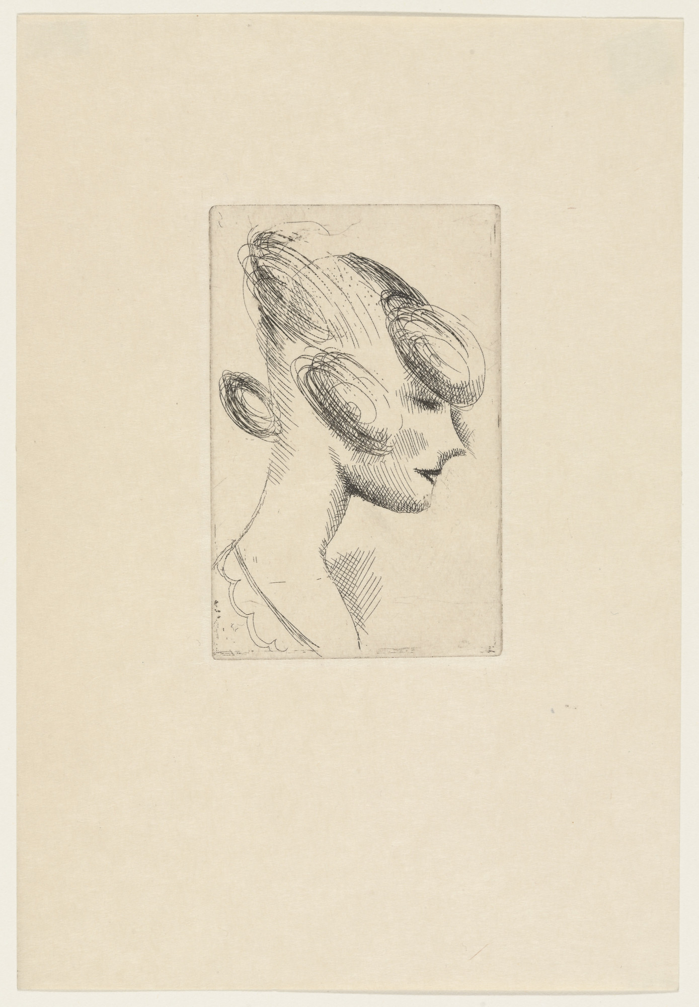 Elie Nadelman. Female Head from The Drypoints of Elie Nadelman