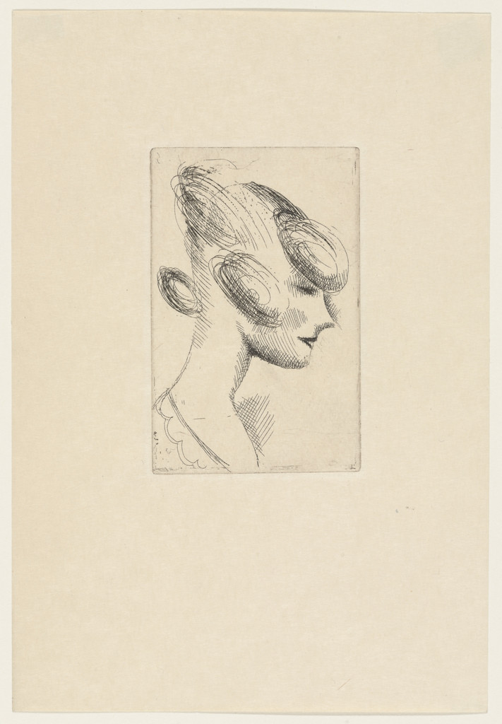 Female Head from The Drypoints of Elie Nadelman