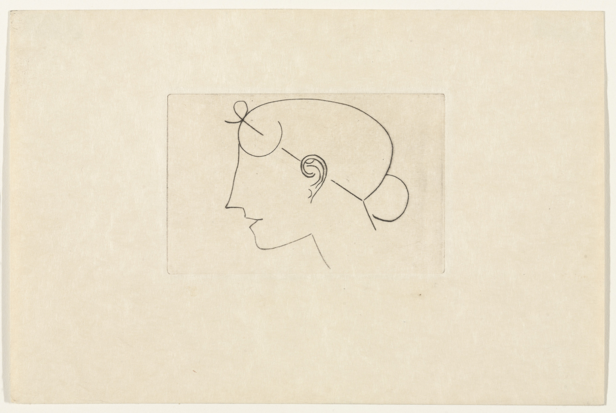 Elie Nadelman. Female Head from The Drypoints of Elie Nadelman