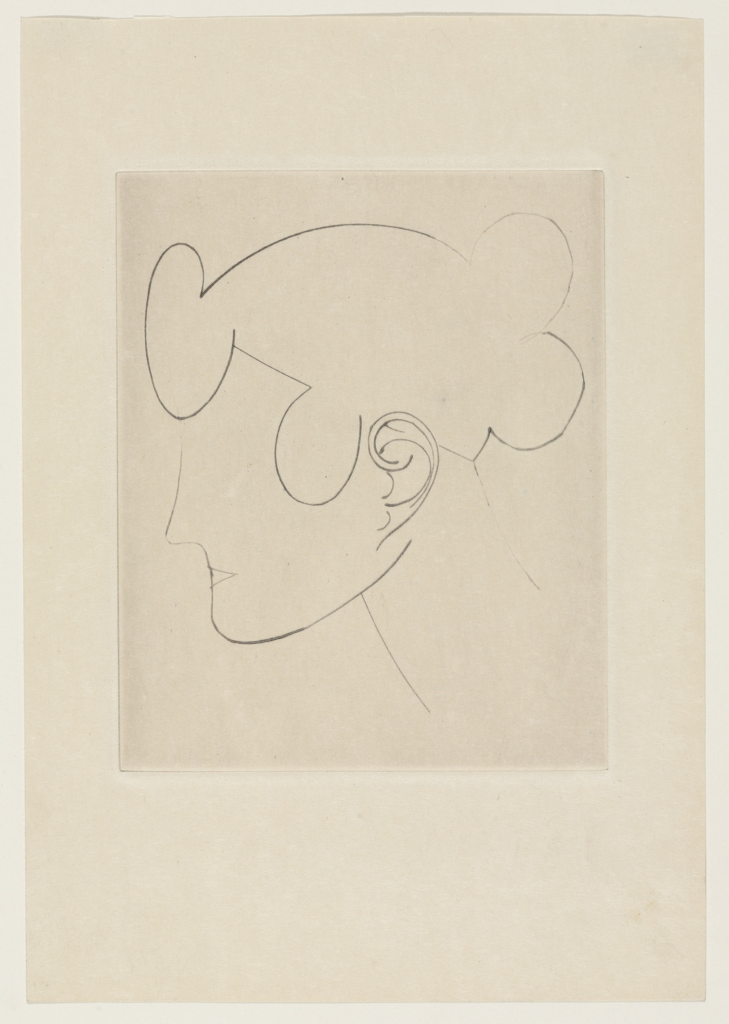 Elie Nadelman. Female Head from The Drypoints of Elie Nadelman