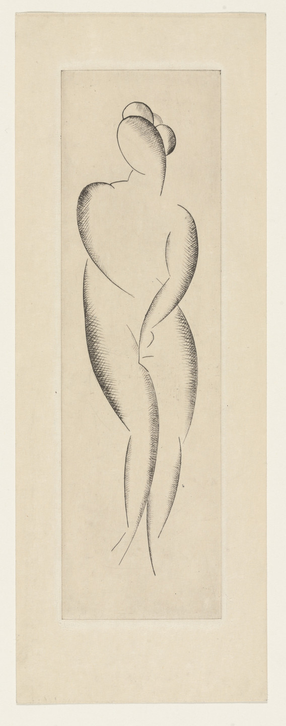 Elie Nadelman. Female Nude, Standing from The Drypoints of Elie Nadelman. 1951, published 1952