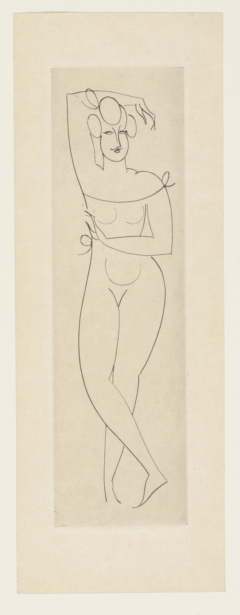 Elie Nadelman. Female Nude, Standing from The Drypoints of Elie Nadelman