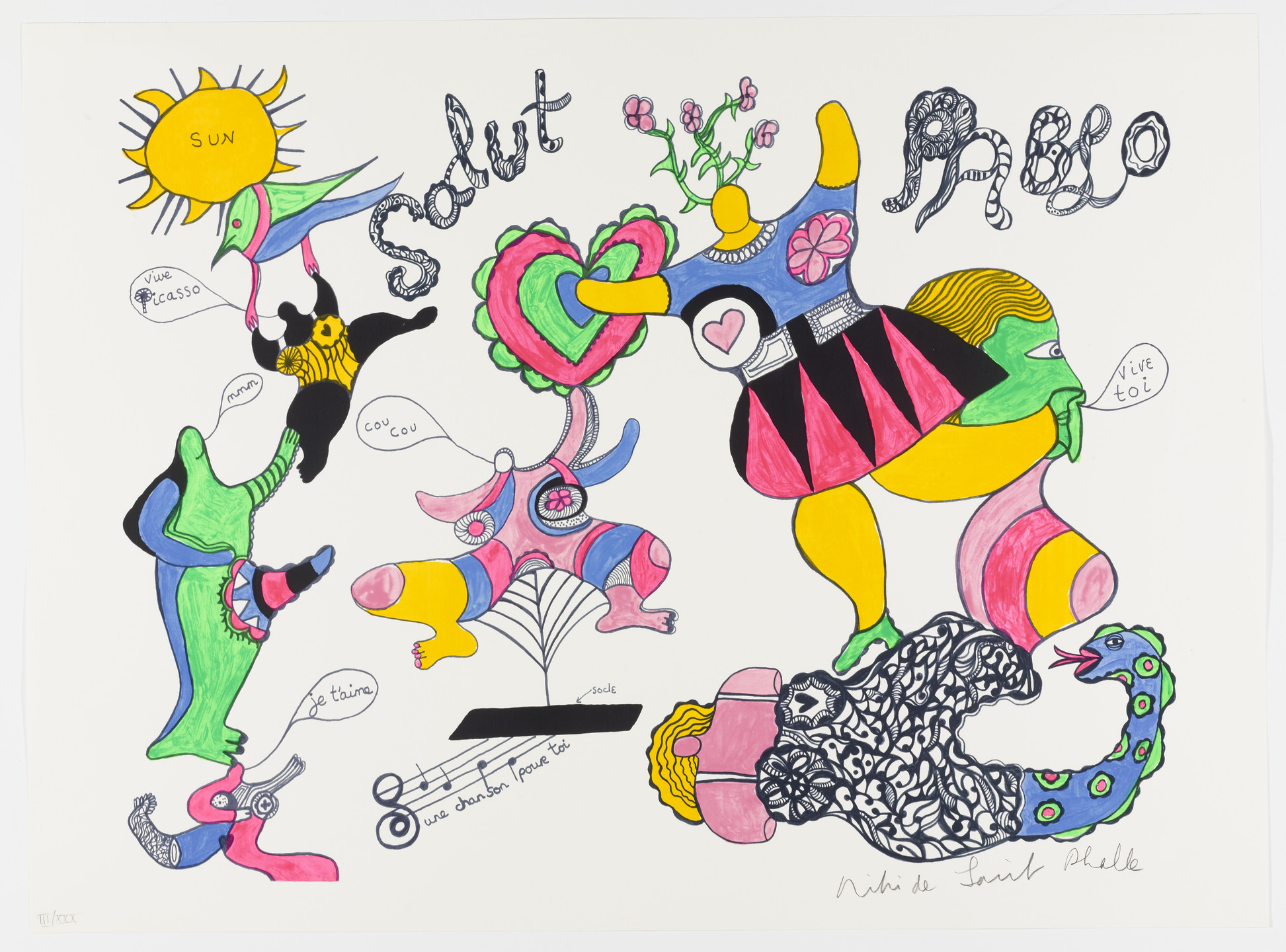 Niki de Saint Phalle. Salut Picasso from Homage to Picasso (Hommage à Picasso). 1973
