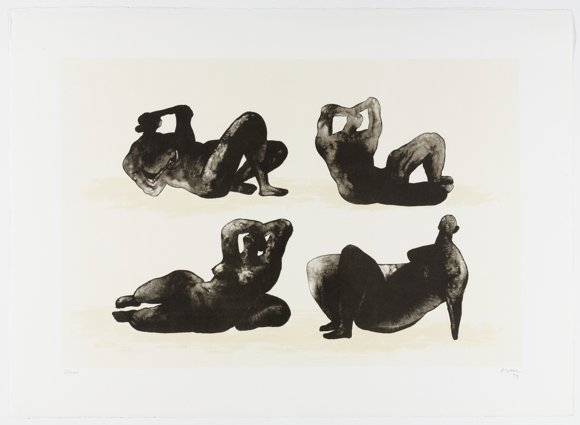 Henry Moore. Four Reclining Figures from Homage to Picasso (Hommage à Picasso). 1973