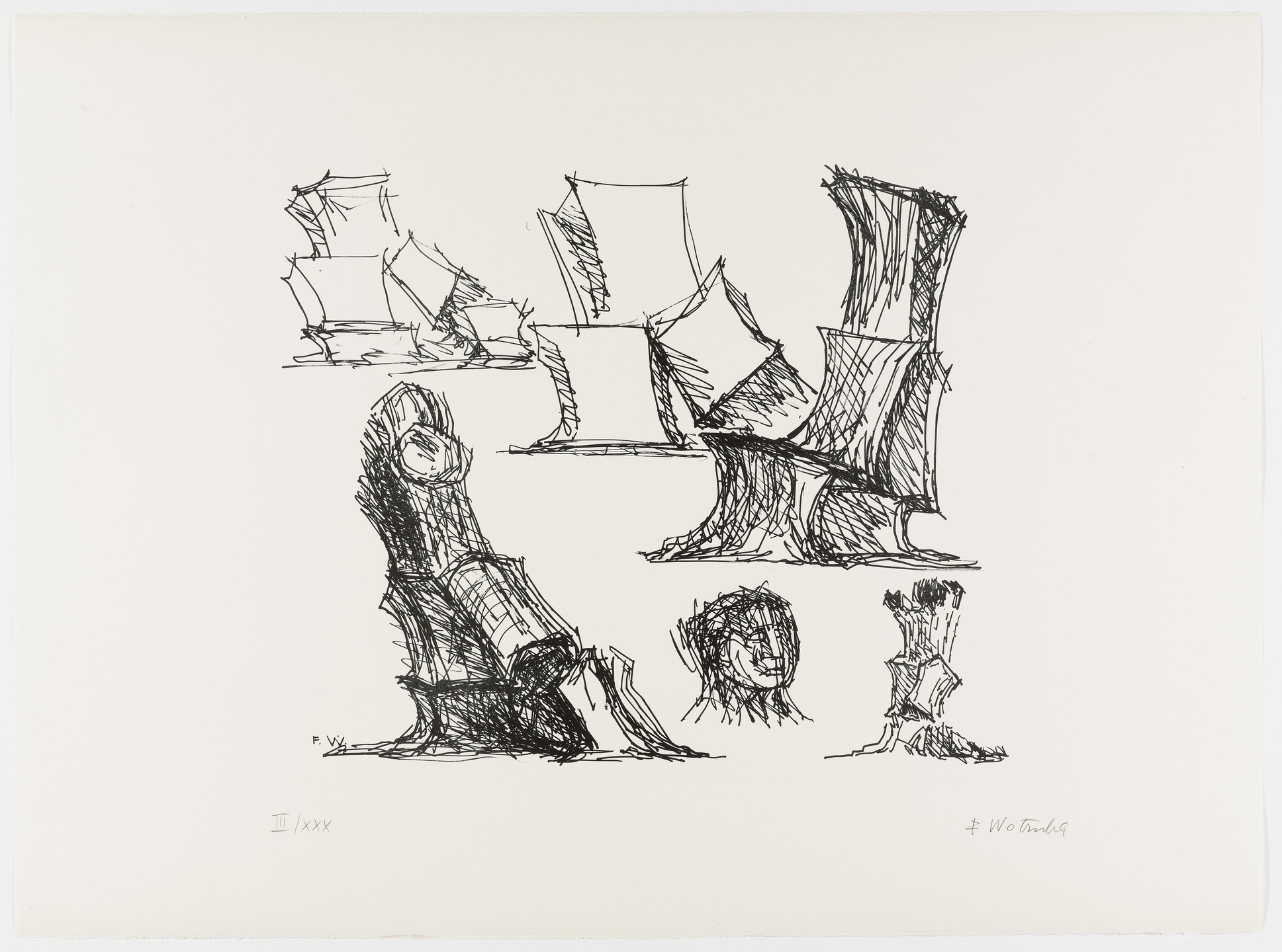 Fritz Wotruba. Untitled from Homage to Picasso (Hommage à Picasso). 1973