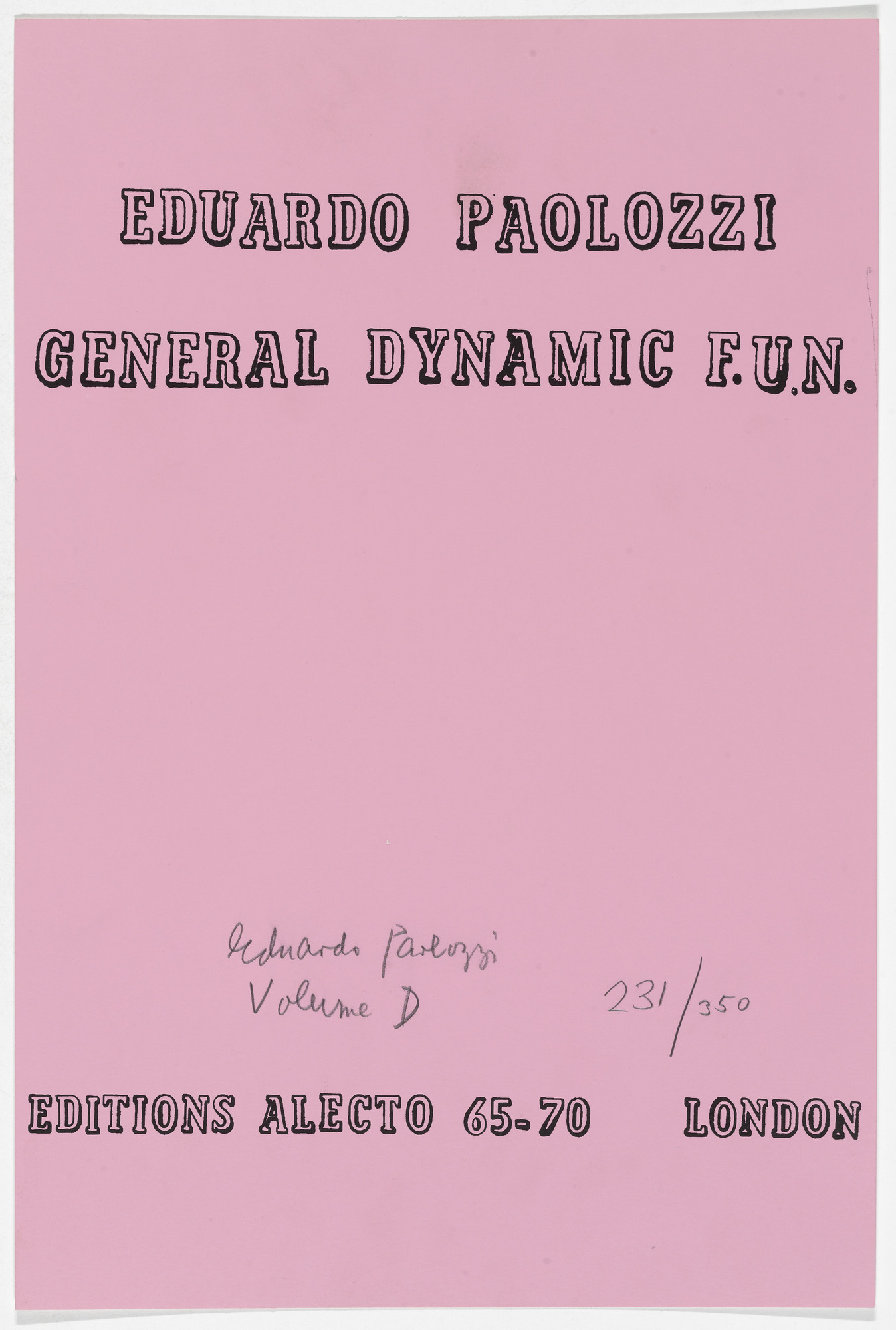 Eduardo Paolozzi. General Dynamic F.U.N.