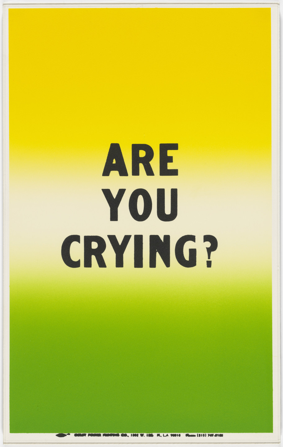 Allen Ruppersberg. Are You Crying? from Preview. 1988
