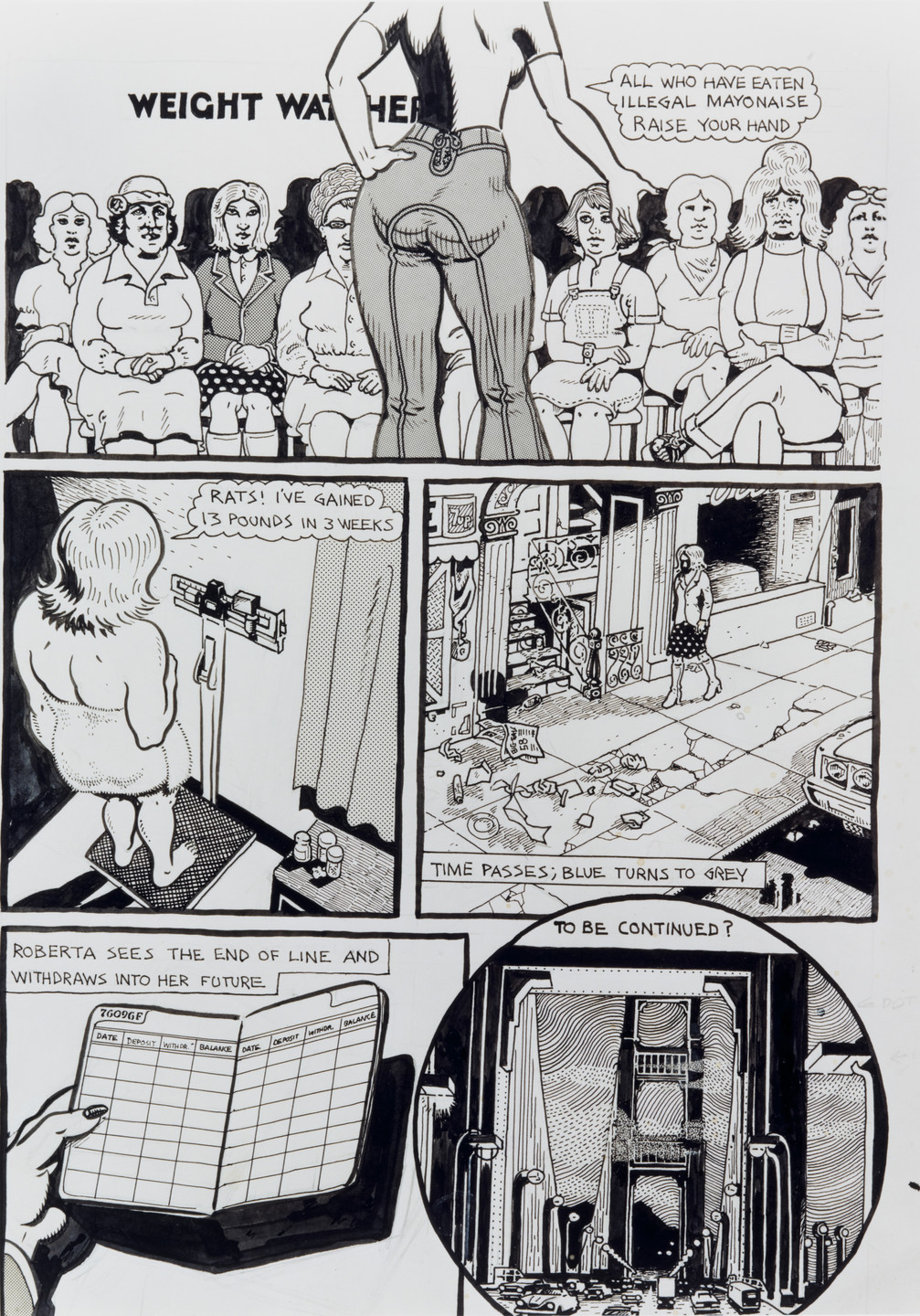 Lynn Hershman Leeson, Spain Rodriguez. Weight Watchers (page 6). 1975