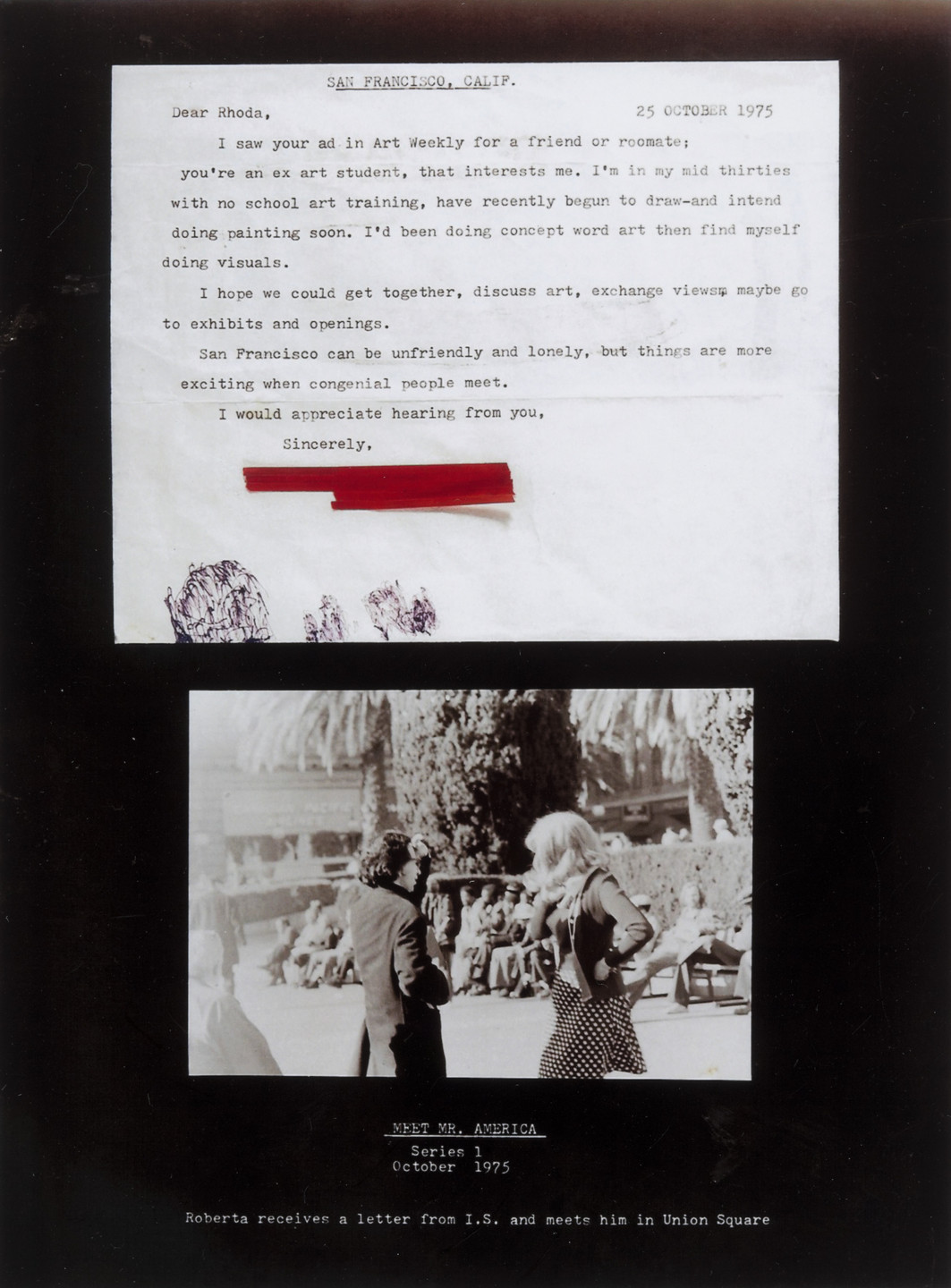 Lynn Hershman Leeson. Untitled (Roberta and B in Union Square). 1975