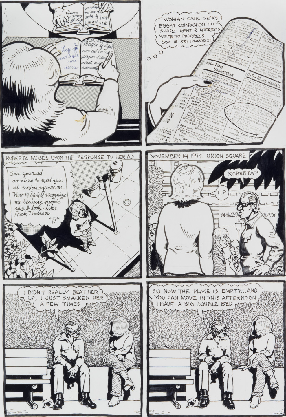 Lynn Hershman Leeson, Spain Rodriguez. November 14, 1975 -- Want Ads (page 2). 1975