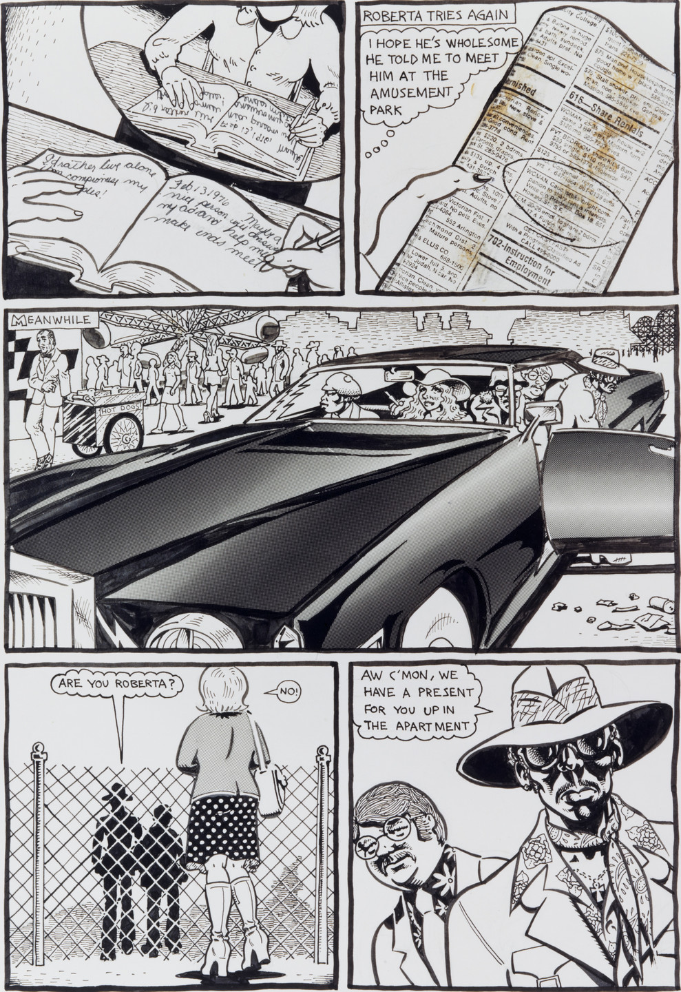 Lynn Hershman Leeson, Spain Rodriguez. Amusement Park (page 3). 1975