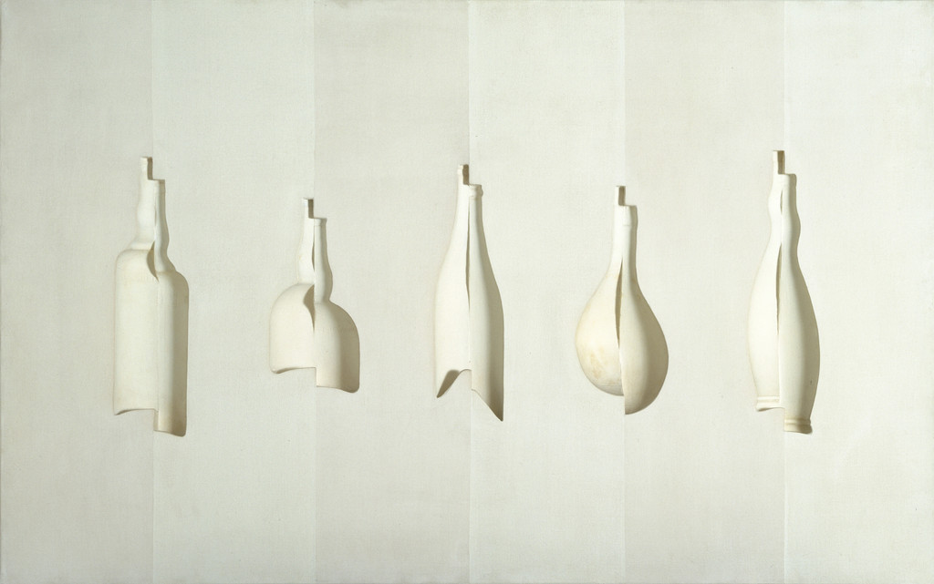 Five Split Bottles: White on White