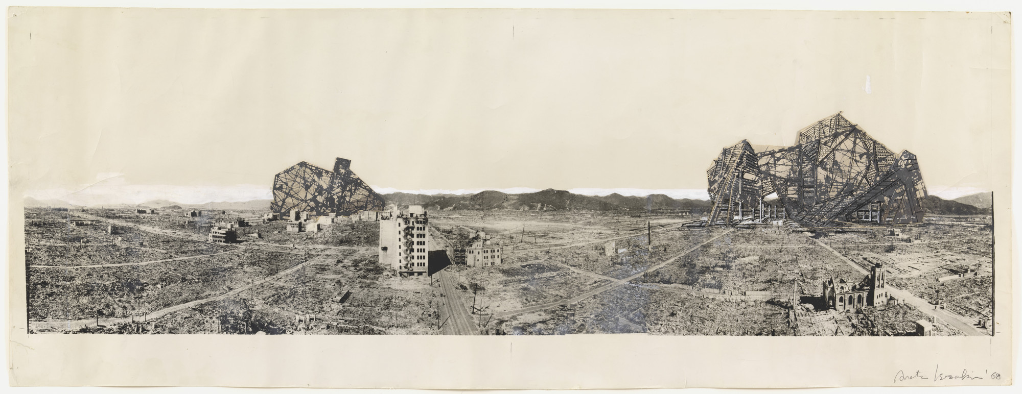 Arata Isozaki Re Ruined Hiroshima Project Hiroshima Japan Perspective 1968 Moma