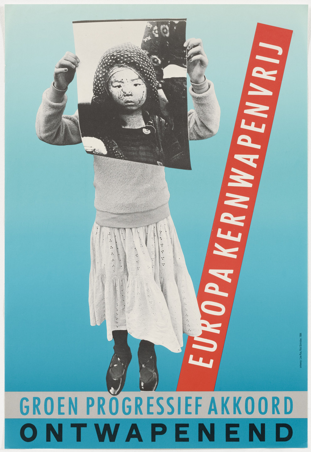 Wild Plakken, Lies Ros, Rob Schroder. &#34;Europa Kernwapenvrij, Groen Progressief Akkoord&#34; (Europe Free of Nuclear Arms, Progressive Green Coalition). 1984