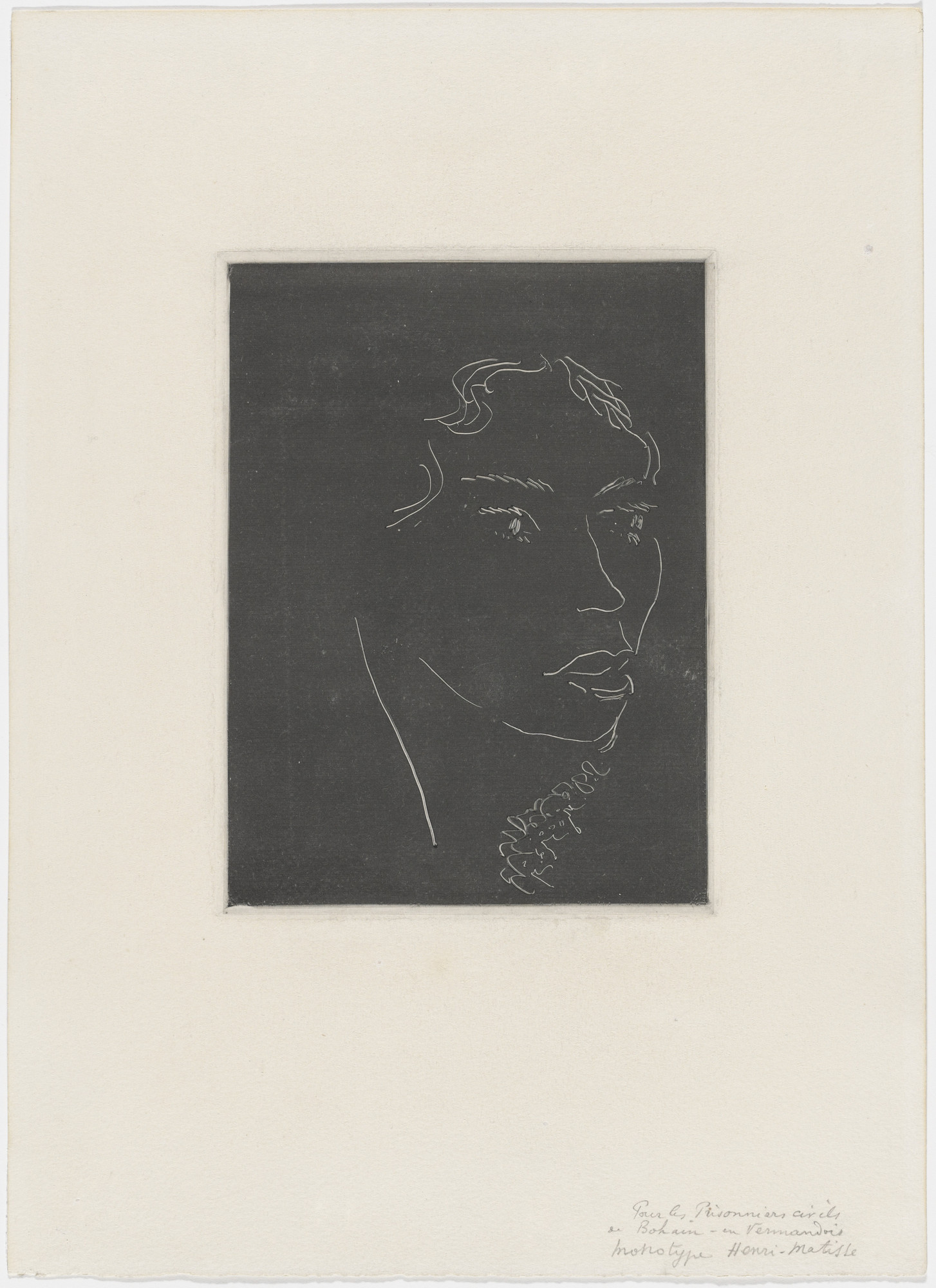 Henri Matisse. Emma's Face Turned to the Left I (Visage d'Emma tourné à gauche I)