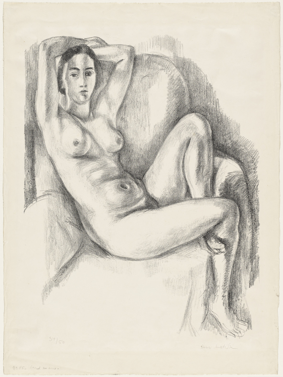 Henri Matisse. Nude with Blue Cushion (Nu au coussin bleu). 1924