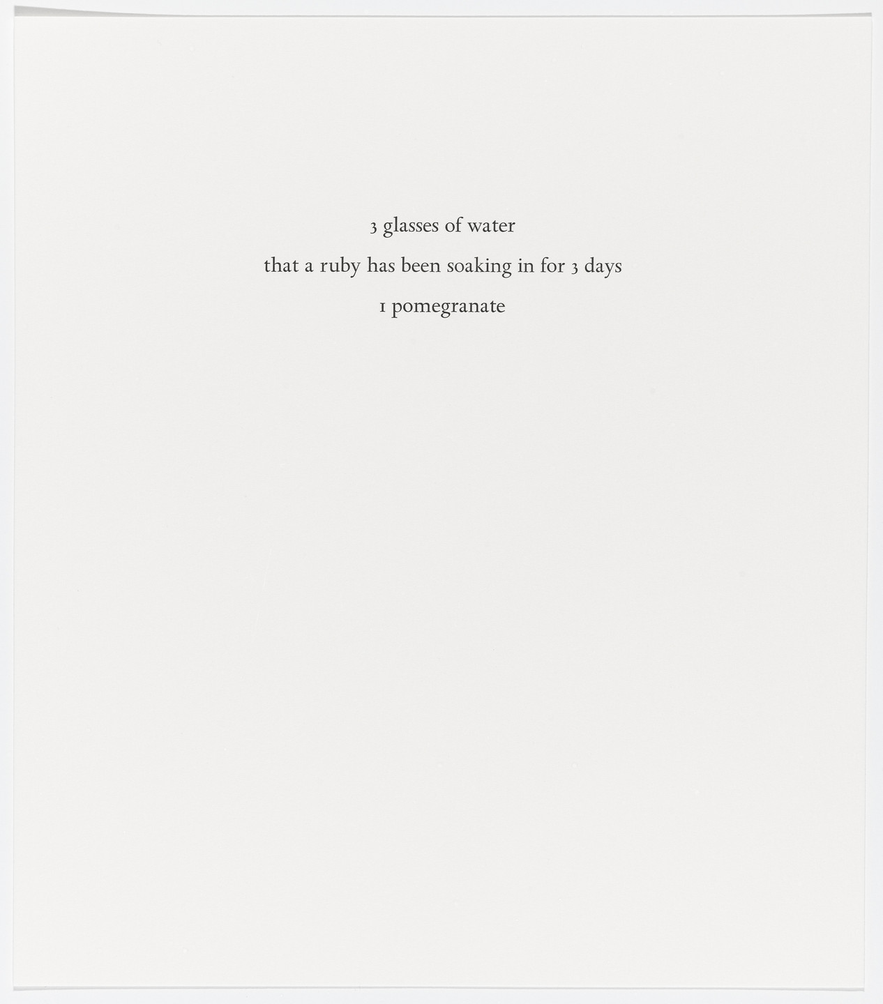 Marina Abramović. Untitled from Spirit Cooking. 1996