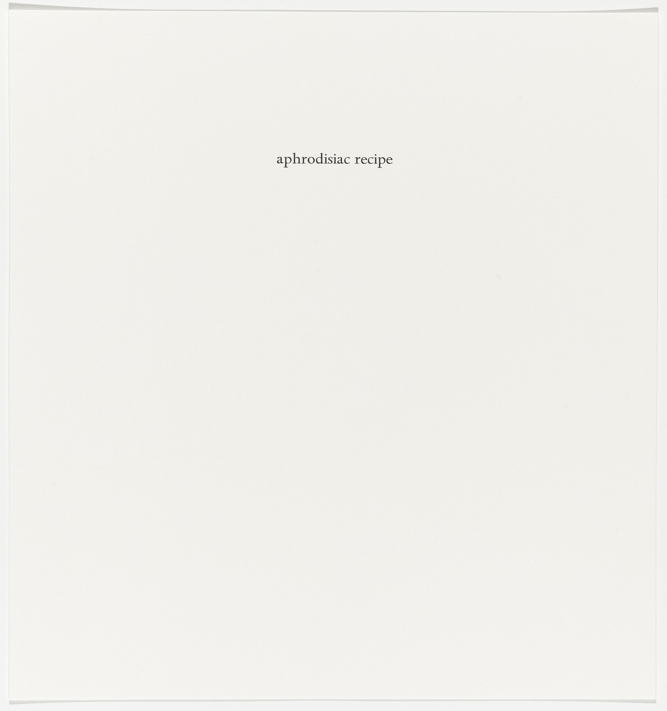 Marina Abramović. Untitled from Spirit Cooking. 1996