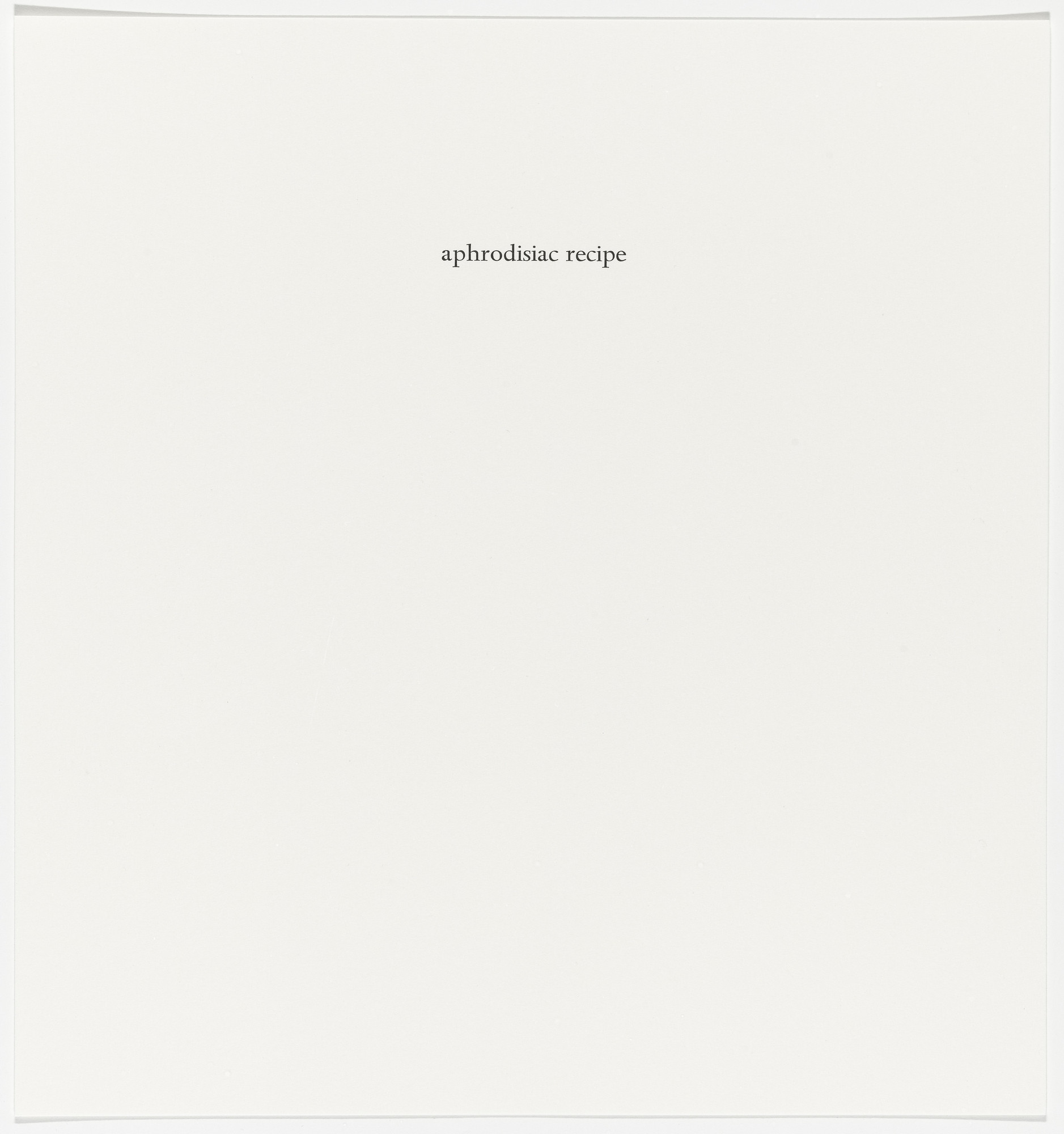 Marina Abramović. Untitled from Spirit Cooking