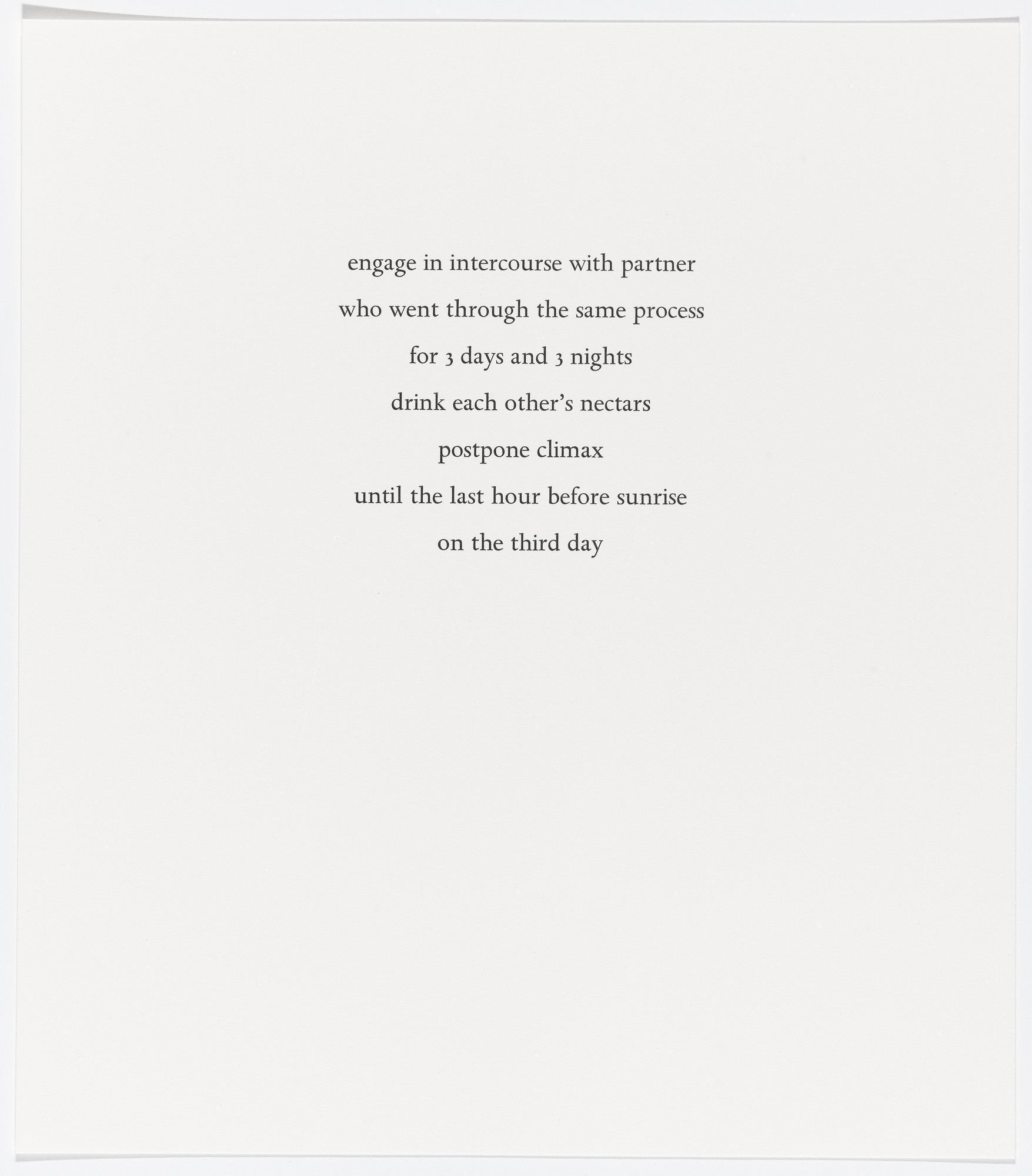 Marina Abramović. Untitled from Spirit Cooking