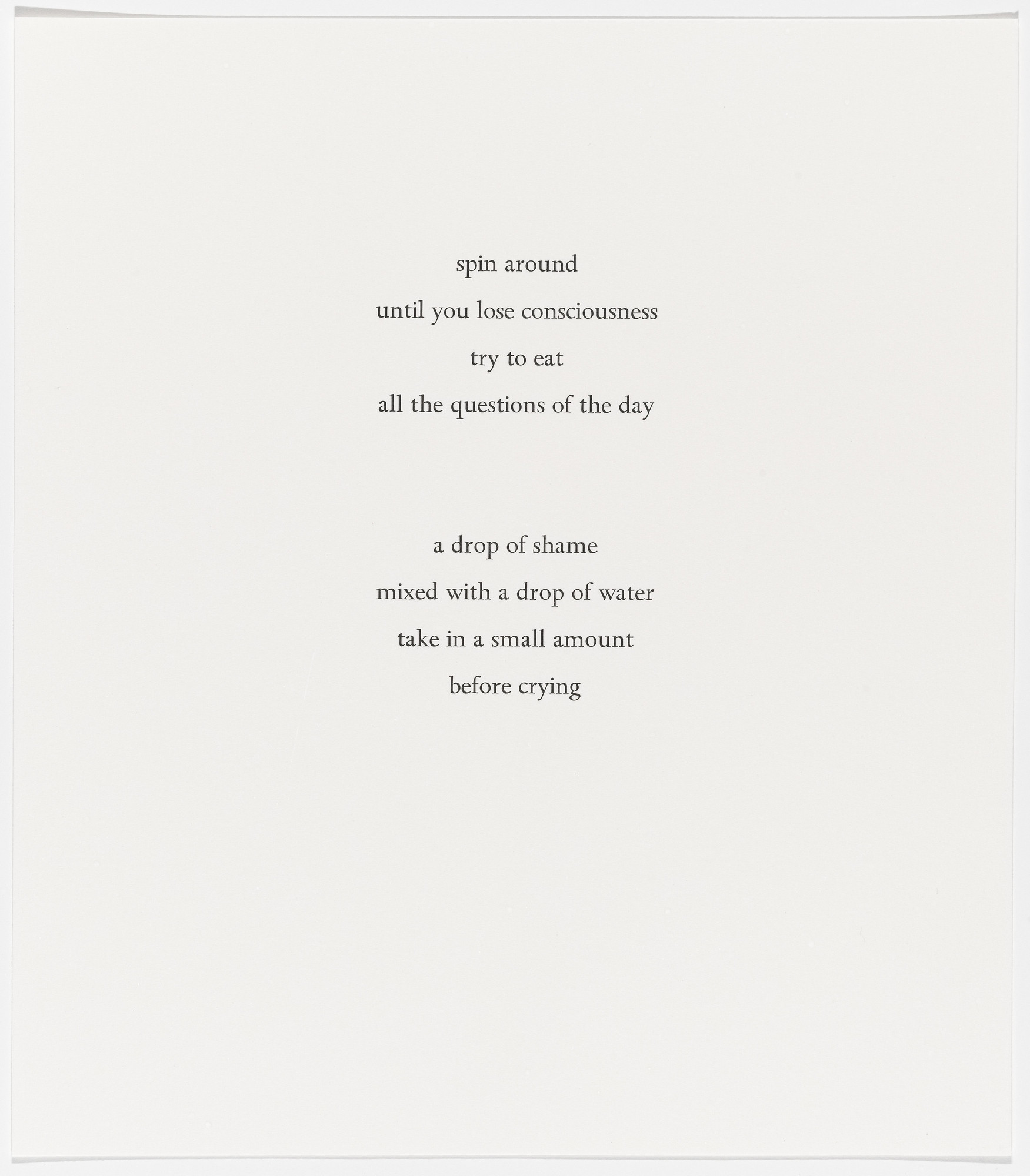Marina Abramović. Untitled from Spirit Cooking