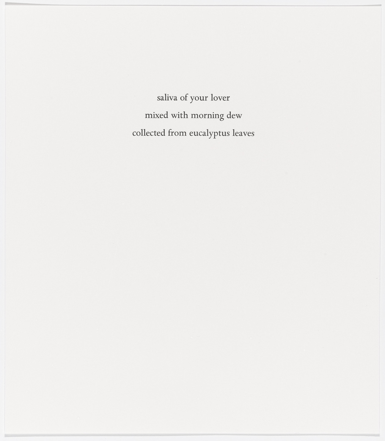 Marina Abramović. Untitled from Spirit Cooking. 1996