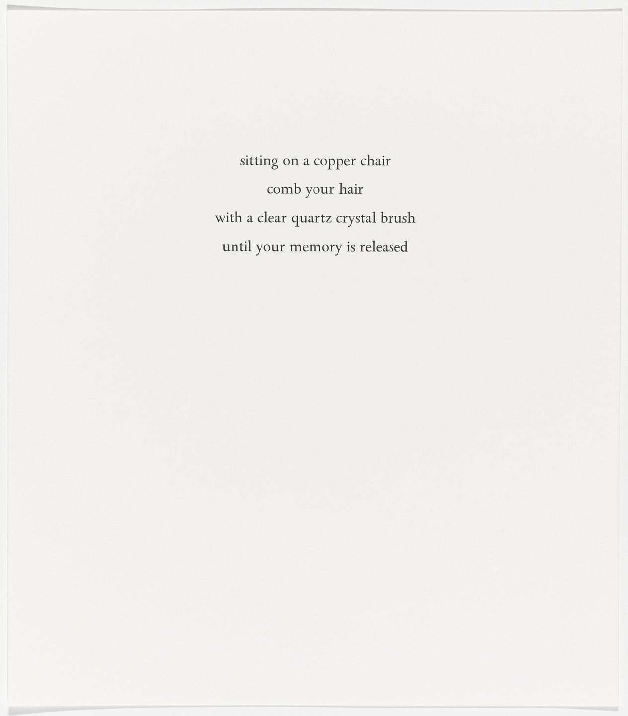 Marina Abramović. Untitled from Spirit Cooking. 1996