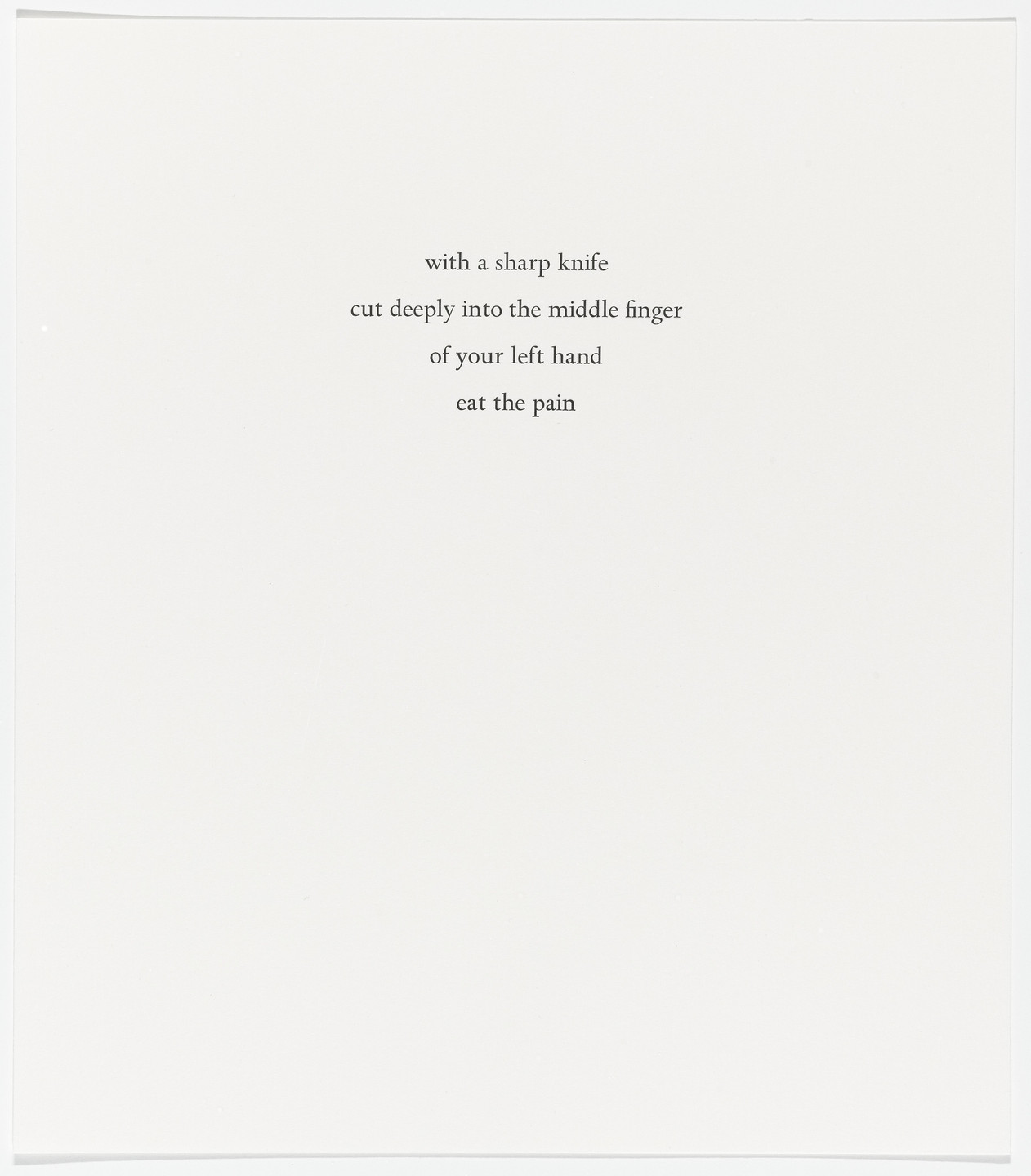 Marina Abramović. Untitled from Spirit Cooking. 1996
