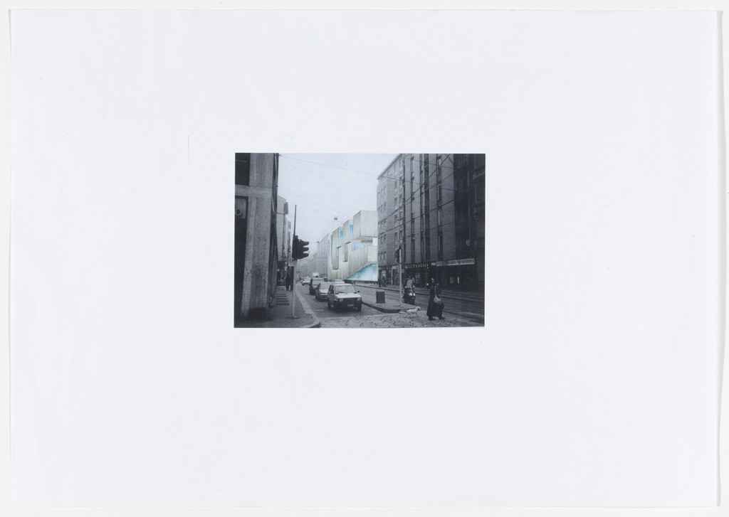 Luigi Bocconi University, Milan, Italy (Perspective sketch with digital photo collage)