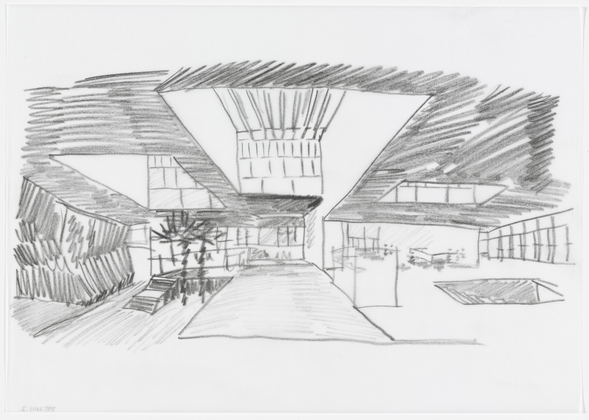 Yvonne Farrell, Shelley McNamara. Luigi Bocconi University, Milan, Italy (Perspective sketch). 2001