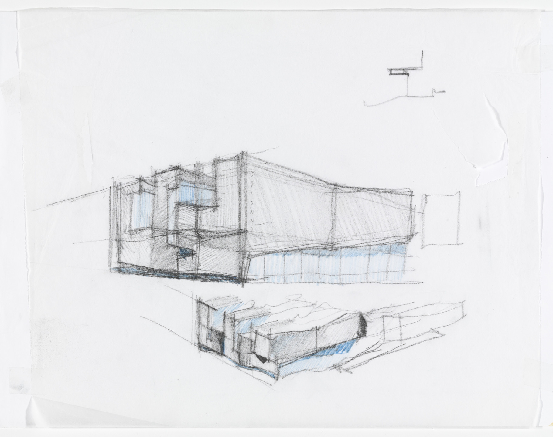 Yvonne Farrell, Shelley McNamara. Luigi Bocconi University, Milan, Italy (Perspective sketches). 2001
