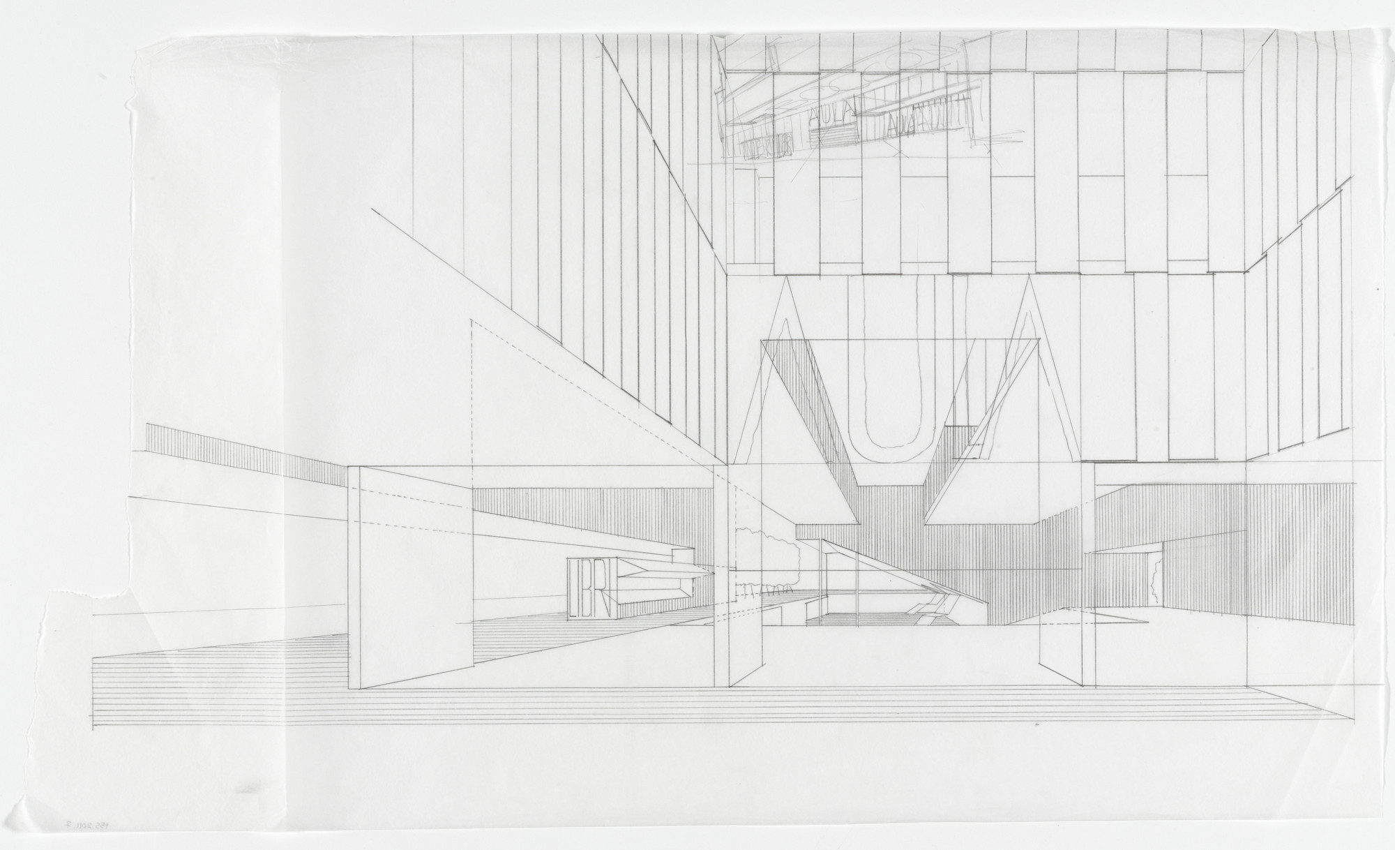 Yvonne Farrell, Shelley McNamara. Luigi Bocconi University, Milan, Italy (Perspective sketch). 2001