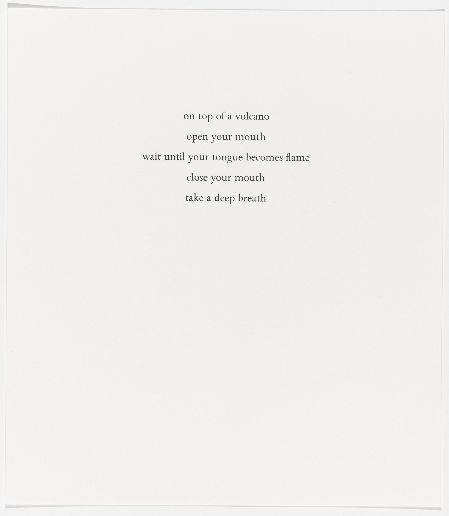 Marina Abramović. Untitled from Spirit Cooking